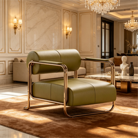 Luxuriöser Lounge-Sessel: Moderner Designer-Einzelsessel aus Edelstahl für Villa, Herrenhaus, Wohnzimmer, Zuhause – Rückenlehnenstuhl nach Maß