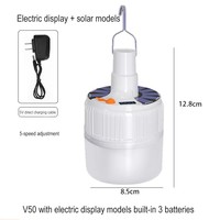 Ampoule LED solaire E27 rechargeable, étanche IP65, lampe suspendue avec charge USB/solaire, utilisation au bureau