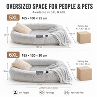 Lit pour chien et humain moderne et personnalisé, en peluche de luxe, lavable en machine, durable et chaud, pour le soulagement du stress des personnes - Vente en gros