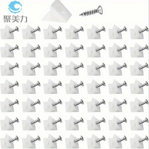 Support d'angle en plastique Jumei à 45 degrés, blanc, pièces de fixation pour meubles GMN2478 - Product Image 5