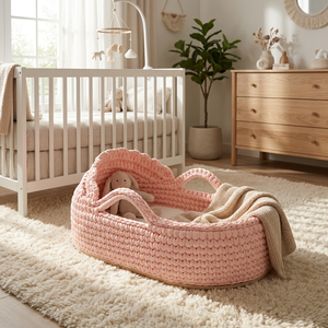 Cesta de Almacenamiento Multifuncional para Bebés, de Gran Capacidad, Organizador de Pañales, Tejida a Mano con Hilo de Algodón, Cesta para Cuna - Product Image 1