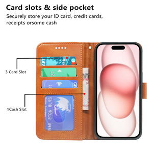 Custodia classica portafoglio per <span class=keywords><strong>iPhone</strong></span> 17 Air 16 Pro Max 11 12 15 Pro 16e con porta carte - Product Image 4