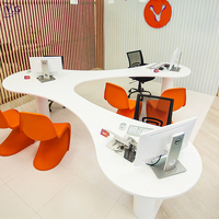 Personnalisé unique particulier luxe surface solide poste de travail bureau mobilier de bureau pour plusieurs personnes