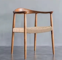 Chaise de Président de Haute Qualité avec Corde Tressée, Noyer Antique & Bois Gris Moderne Chaise de Salle à Manger pour Salle à Manger et Parcs
