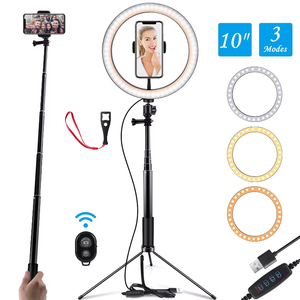 Caméra vidéo de photographie en direct de maquillage bon marché anneau lumineux Led de 10 pouces avec trépied support de téléphone anneau USB <span class=keywords><strong>lampe</strong></span> <span class=keywords><strong>pour</strong></span> Youtube <span class=keywords><strong>tiktok</strong></span> - Product Image 1