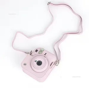 Casing kamera kulit PU casing pelindung lembut untuk <span class=keywords><strong>Instax</strong></span> Mini 12 tas perjalanan untuk tas kamera Film Fujifilm dengan tali bahu - Product Image 4