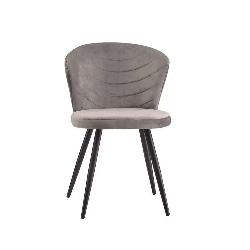 밝은 회색 하늘색 Pu 방 6 조각을 위한 포도 수확 실내 장식품 FrankReal 가죽 나머지 현대 의자를 가진 높은 뒤 팔 식사 의자