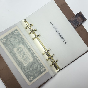 Sang Trọng Xách Tay Refilled A5 A6 A7 Tùy Chỉnh Loose Leaf Organizer Pouch Matte Nhiều Lớp Chất Kết Dính Túi Phông Chữ Cổ Điển Vellum Phong Bì - Product Image 4