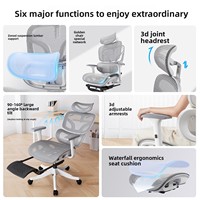 Chaise ergonomique avec support lombaire, chaise d'ordinateur pour usage domestique, chaise de jeu pour longues sessions, inclinable, réglable en hauteur, accoudoirs 3D, en mesh
