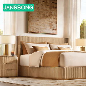 Juego de Cama de Plataforma de Madera Maciza de Lujo, Tamaño Completo, Muebles Modernos para Dormitorio, para Villa, Hotel, Apartamento - Product Image 2