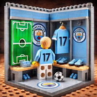 Module de construction de football, modèle à assembler soi-même, ensemble de blocs de construction de vestiaire de football, jouet de jeu de football