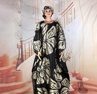 Robes de soirée de luxe de Dubaï pour femmes, ensemble deux pièces avec foulard, couture marocaine de soirée