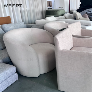 WBERT Fauteuil de salle à manger moderne en tissu Aurelie Track Arm personnalisé en usine Mobilier en bois de style nord-américain - Product Image 2