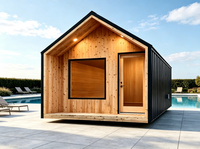 Sauna extérieur moderne en bois massif préfabriqué 2026, vapeur sèche, 2-10 personnes, personnalisable, pour villa, jardin, spa, hôtel
