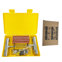Kit de réparation de pneus tubeless 58 pièces avec sondes, bandes de caoutchouc et outils de réparation de crevaison robustes à poignée en T pour voiture, moto et scooter