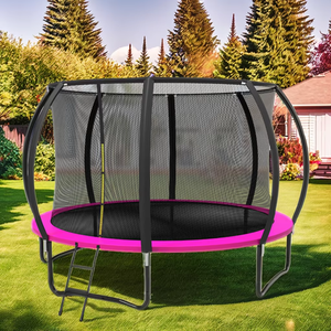 Trampoline rond robuste Zoshine avec support supérieur en fibre <span class=keywords><strong>de</strong></span> verre, filet <span class=keywords><strong>de</strong></span> sécurité intégré, taille pleine grandeur - Product Image 5