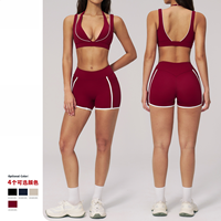Ensemble soutien-gorge et short color block effet seconde peau pour femme