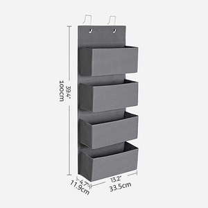 <span class=keywords><strong>Organisateur</strong></span> de porte pliable à 4 niveaux, 2 crochets métalliques en acier, tissu Non tissé pour chaussures, vêtements, jouets, articles divers, <span class=keywords><strong>organisateur</strong></span> de placard suspendu - Product Image 2