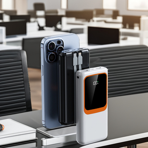 โลโก้ OEM พาวเวอร์แบงค์ความจุขนาดใหญ่ 50000mAh แบตเตอรี่ 10000mAh ชาร์จเร็ว 20W สายในตัว 2 เส้น แผงโซลาร์เซลล์ เทคโนโลยี GaN พกพาสะดวก - Product Image 3