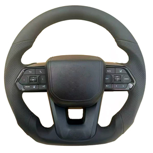 Volante Deportivo <span class=keywords><strong>GR</strong></span> de Cuero Completo para Toyota <span class=keywords><strong>Land</strong></span> <span class=keywords><strong>Cruiser</strong></span> LC79 LC76 LC70 LC300 2008-2021, Botones Negros, Acabado en Carbono - Product Image 4