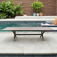 Table de salle à manger extensible moderne en aluminium pour l'extérieur, le jardin, la terrasse, avec design pliable pour hôtel et parc