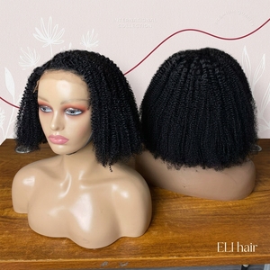 Perruques Bob Courtes en Cheveux Humains Brésiliens Bouclés <span class=keywords><strong>Afro</strong></span> Kinky, Sans Colle, avec Fermeture en Dentelle HD Complète 4x4 5x5 7x7, Vente en Gros - Product Image 5