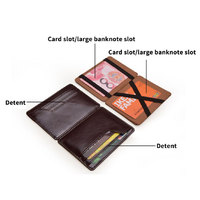 Portefeuille de porte-cartes antivol en cuir PU pour hommes d'affaires Slim personnalisé Billeteras Hombre Carteras De Hombre