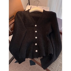 Cárdigan de punto con cuello en V y cintura ajustada, suéter corto de <span class=keywords><strong>mujer</strong></span>, nueva moda de primavera, venta <span class=keywords><strong>al</strong></span> <span class=keywords><strong>por</strong></span> <span class=keywords><strong>mayor</strong></span> para boutiques. - Product Image 4