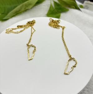 Colliers avec carte <span class=keywords><strong>du</strong></span> <span class=keywords><strong>Liban</strong></span>, design de contour, pendentif en acier inoxydable, or 18 carats, bijoux minimalistes, vente en gros, collier avec carte de forme personnalisée - Product Image 5