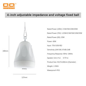 Qqchina LDQ-014 Groothandel Ip55 70V <span class=keywords><strong>Pa</strong></span> Systeem <span class=keywords><strong>Speaker</strong></span> 20W-Oem Hanger Luidspreker Voor Restaurant/Outdoor - Product Image 5