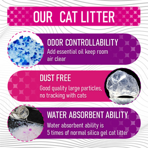 Hoogabsorberende & superabsorberende geurneutraliserende silicagel kattenbakvulling met uitstekende geurcontrole - Product Image 3