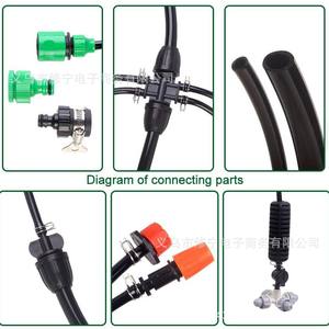 Sistema de microirrigación con kit de aspersores de goteo de plástico de 1/2 pulgada para riego de jardines y paisajismo - Product Image 1