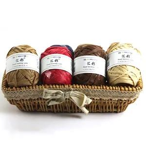 SMB Suppliers Eco Friendly high quality colored 40g ball DIY material raffia yarn for crochet summer beach hat