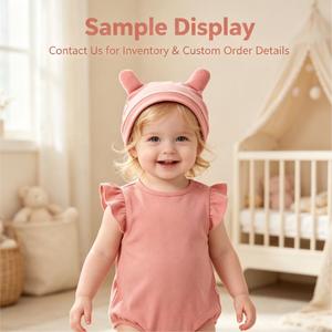 Articles pour bébés, vêtements pour bébés en gros, teinture végétale naturelle, quatre saisons, 4-6 mois, bonnets pour garçons et filles, uni, 100% coton, doux, mignons, chapeaux pour bébés - Product Image 2