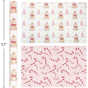 Pink Christmas Tree Wrapping <b>Paper</b> <b>Roll</b> 17 In X 32.8 Ft Gift Wrap For Holiday Crafting And Present Decorating - Product Image 3