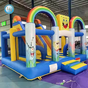 Combinación de trampolín inflable Arco Iris <span class=keywords><strong>castillo</strong></span> inflable <span class=keywords><strong>Bob</strong></span> <span class=keywords><strong>Esponja</strong></span> personalizado de fábrica - Product Image 1