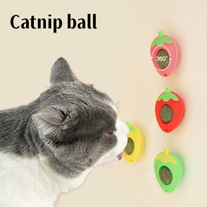 Red <strong>Strawberry</strong> <strong>Catnip</strong> Ball for Cats Wall Teaser Feather Cat Toys Manufacture Interactive <strong>Catnip</strong> Toy - Product Image 1