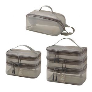 Bolsas de maquillaje de malla, bolsa organizadora de maquillaje portátil para viajes, para artículos de tocador y brochas - Product Image 1