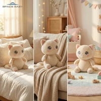 Meilleur jouet en peluche chaton assis personnalisé 2026, adorable, en velours doux, animal en peluche, poupée chat pour cadeaux d'enfants, fournisseur d'usine OEM ODM