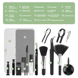 Teléfono/tableta/Herramienta de limpieza de pantalla de cámara teclado de computadora Kit de limpieza del hogar cepillo de limpieza de auriculares Extractor de tapa de llave 18 en 1 Q19 - Product Image 6