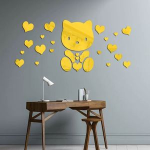 Pegatinas de Pared de Acrílico con Espejo 3D de Gato para Decoración de Habitaciones de Bebés y Niños, Pegatinas Adhesivas para Pared y Cabecera - Product Image 3