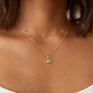 Collier en acier plaqué or avec pendentif goutte d'eau et 12 pierres de naissance pour femmes et hommes, idéal comme cadeau de fête - Product Image 5