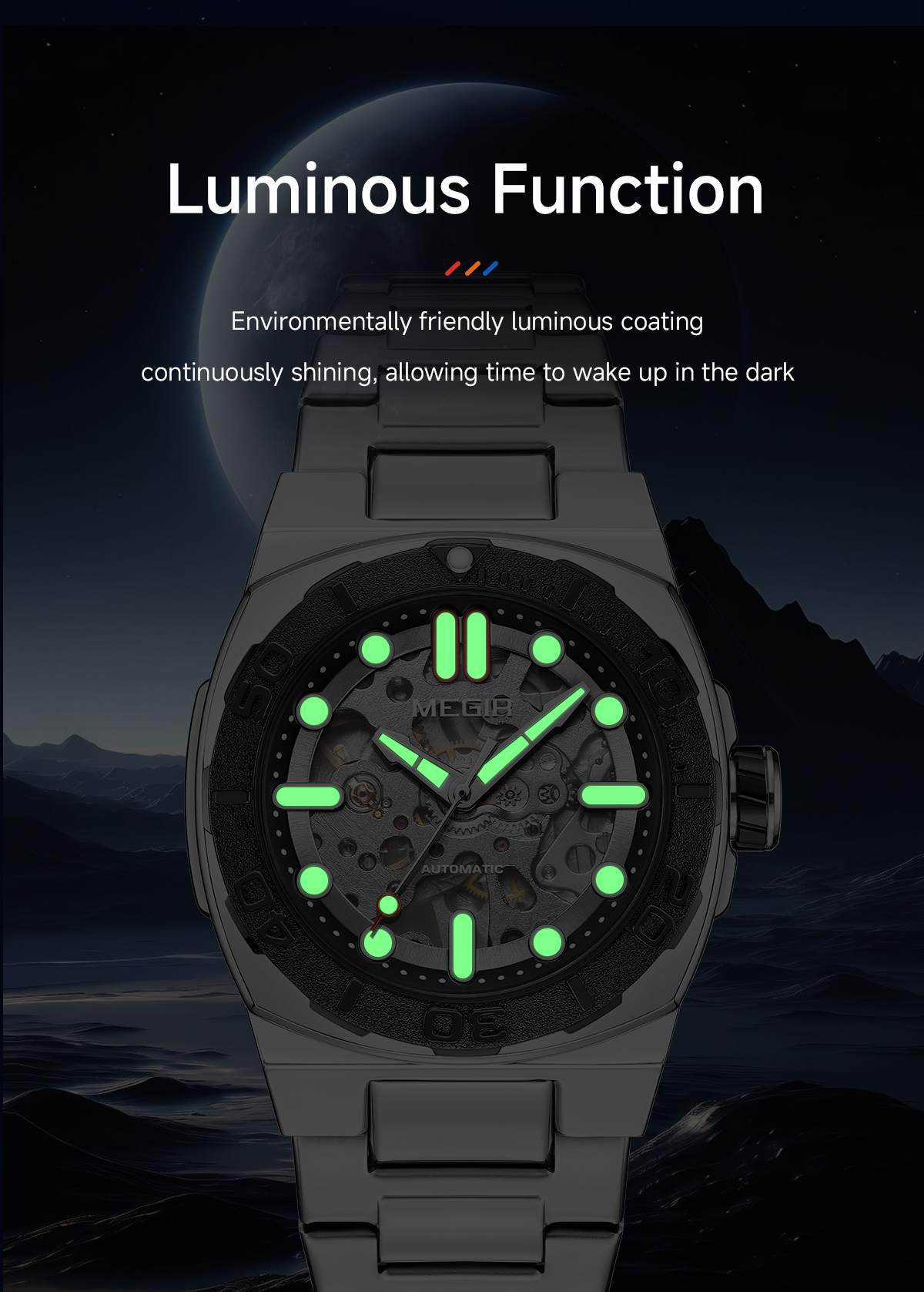 メルメル※ MEGIR 8606 Men's Watch - Fashion & Sport Stainless Steel