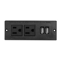 Prise murale PDU commerciale intelligente de type américain à 2 prises et 2 ports USB avec interface bidirectionnelle