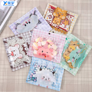 Bolsa de Plástico <span class=keywords><strong>con</strong></span> Cierre de Cremallera Personalizada <span class=keywords><strong>con</strong></span> Dibujos Animados Coloridos, Bolsa de Mylar <span class=keywords><strong>con</strong></span> Sellado de Tres Lados a Prueba de Olores para Dulces, Pinzas para el Cabello, Joyería y Regalos - Product Image 2