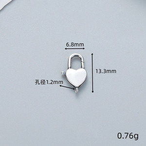 Hình bầu dục trái tim hình chữ thập vòng tròn quyến rũ kết nối khóa với vòng ở cuối 925 tôm hùm bạc clasp đồ trang sức phát hiện thành phần - Product Image 3