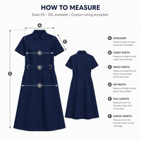 Robe d'uniforme médical élégante à manches courtes avec encolure structurée et ceinture à anneau en D, pour infirmières et personnel de spa, personnalisable avec logo
