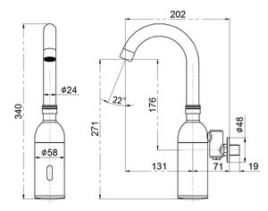 ก๊อกน้ำเซ็นเซอร์อัตโนมัติแบบดั้งเดิม, ก๊อกติดผนังแบบหลุมเดียวสำหรับห้องน้ำห้องครัวก๊อกน้ำแบบรูเดียว - Product Image 2
