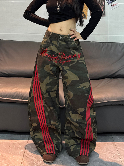Custom Fit Streetwear Pants Custom Faded Multi-Pocket Cargo Denim Jeans Button Design High Washed Regular Style Eco-Friendly