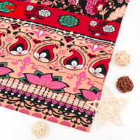 Tissu à rayures simples 45s à imprimés numériques, 100%, rayonne fleuri, vêtement de nuit pour femmes, vente en gros